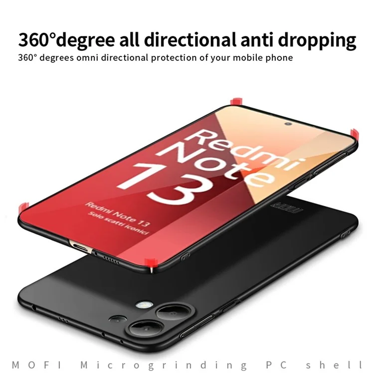 MOFI JK PC Series-1 Чехол для Xiaomi Redmi Note 13 4G Ультратонкий жёсткий ПК Чехол для телефона - Чёрный 