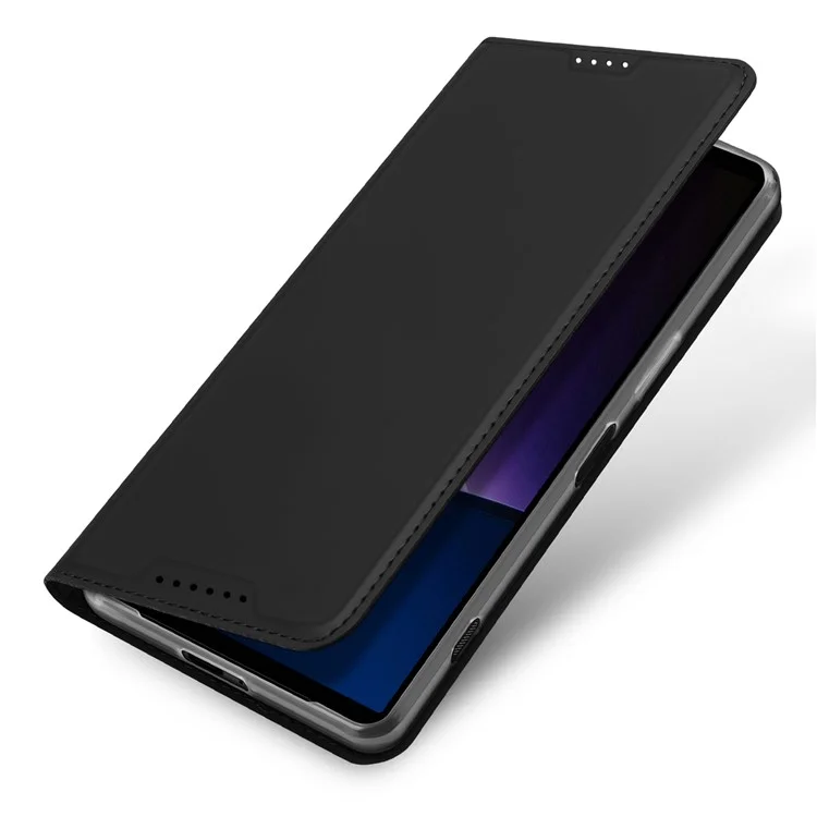 DUX DUCIS Skin Pro Series Für Sony Xperia 1 VI Kartensteckplatz Handyhülle Leder Telefonständer - Schwarz