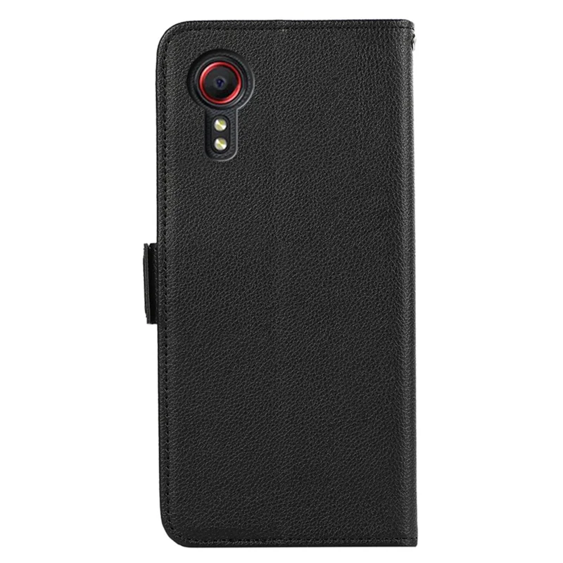 ABEEL For Samsung Galaxy Xcover 5 Leather Case RFID Blocking Litchi Texture Wallet Phone Cover - Black