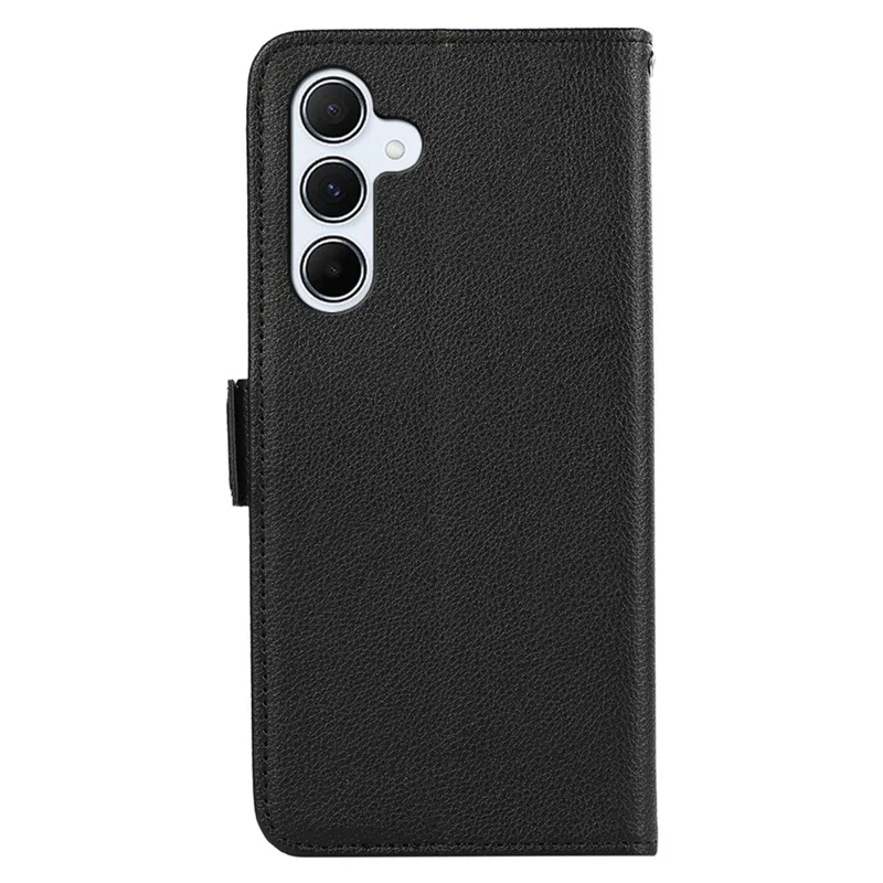 ABEEL لجهاز Samsung Galaxy S25 / S24 غطاء مغناطيسي بملمس جلد ليتشي وحماية من RFID - أسود