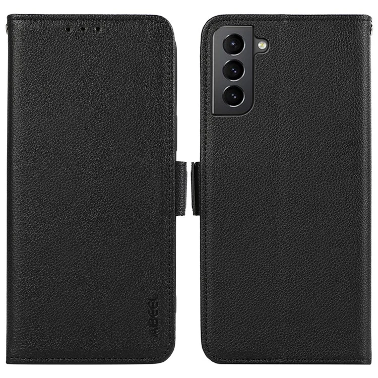ABEEL Für Samsung Galaxy S21 5G / 4G Wallet Case RFID-Blockierung PU-Leder Handyhülle - Schwarz