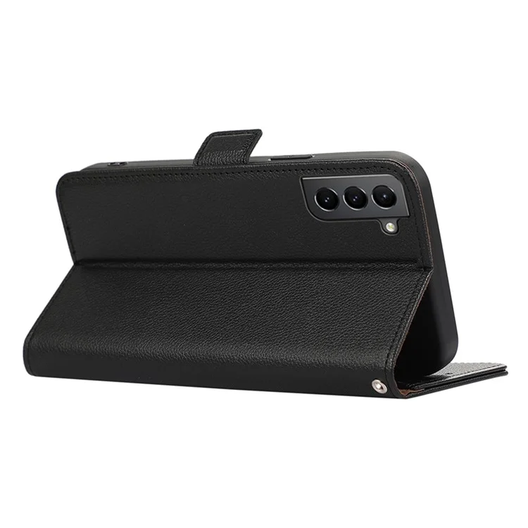 ABEEL Für Samsung Galaxy S21 5G / 4G Wallet Case RFID-Blockierung PU-Leder Handyhülle - Schwarz