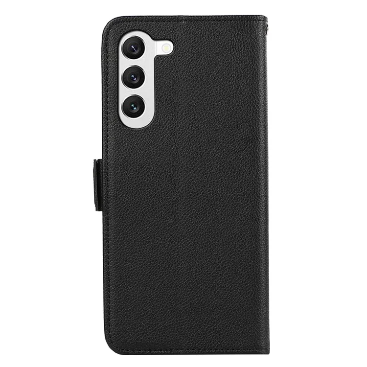 ABEEL For  Samsung Galaxy S22 5G Case Litchi Texture RFID Blocking Phone Leather Cover - Black