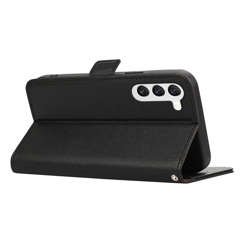 ABEEL For Samsung Galaxy S22+ 5G Case PU Leather RFID Blocking Card Holder Wallet Phone Cover - Black