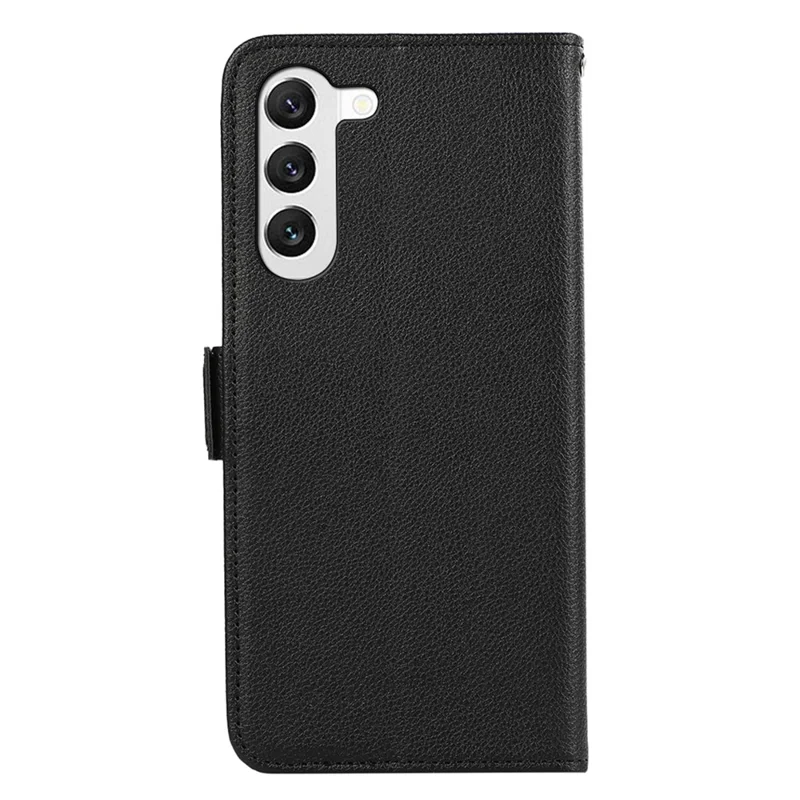 ABEEL For Samsung Galaxy S22+ 5G Case PU Leather RFID Blocking Card Holder Wallet Phone Cover - Black