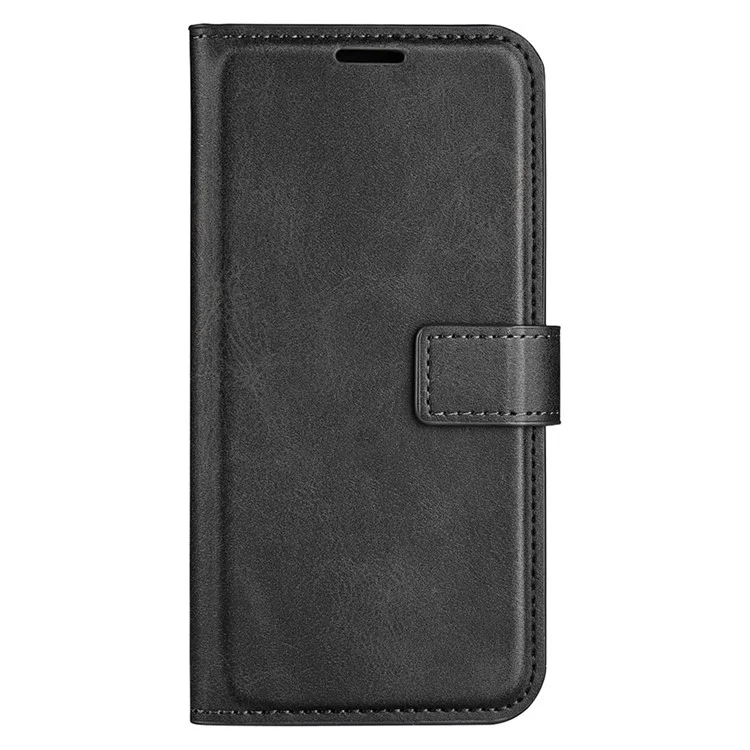 For Realme C67 4G Case Calf Texture Anti-scratch Leather Phone Wallet Stand Cover - Black