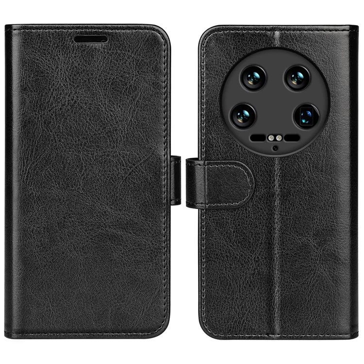 Für Xiaomi 14 Ultra Case TPU+PU Leder Handy-Schutzhülle Flip-Cover mit Crazy Horse Textur - Schwarz