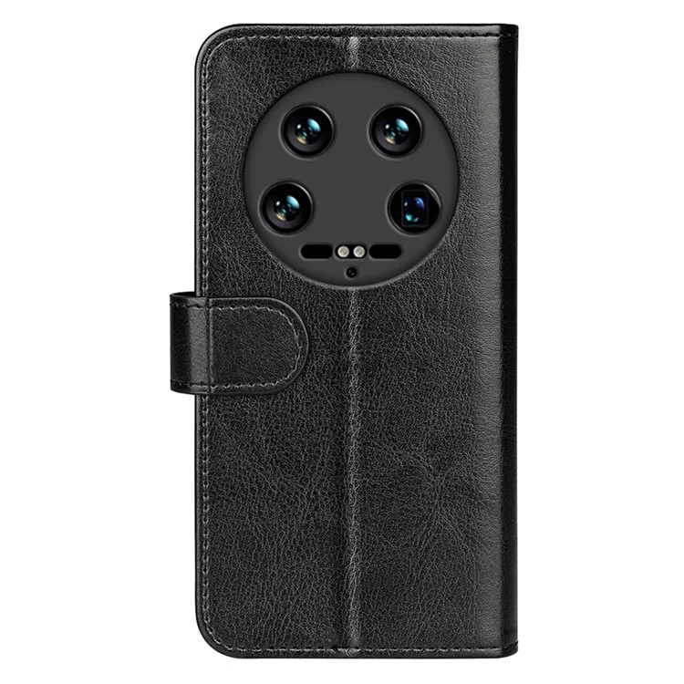 Für Xiaomi 14 Ultra Case TPU+PU Leder Handy-Schutzhülle Flip-Cover mit Crazy Horse Textur - Schwarz