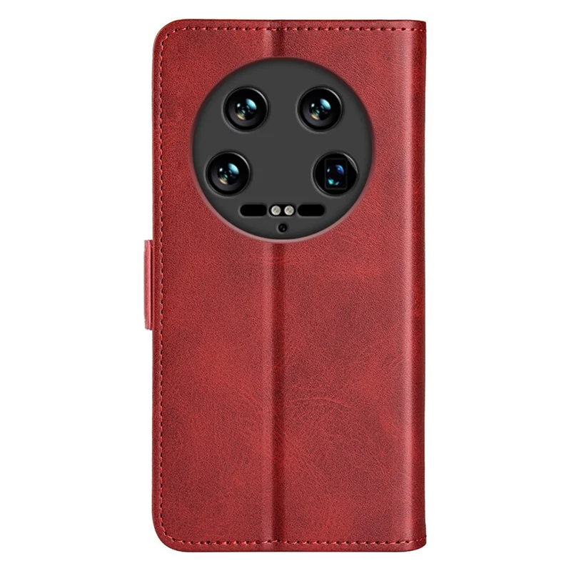 For Xiaomi 14 Ultra Phone Cover Magnetic Clasp Leather Phone Case with Wallet - Red