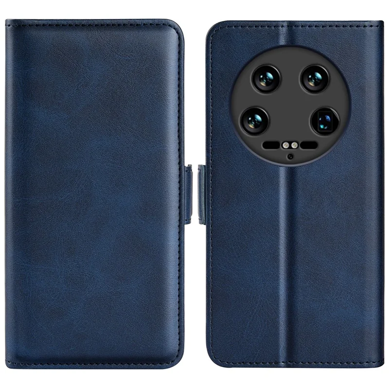 For Xiaomi 14 Ultra Phone Cover Magnetic Clasp Leather Phone Case with Wallet - Blue
