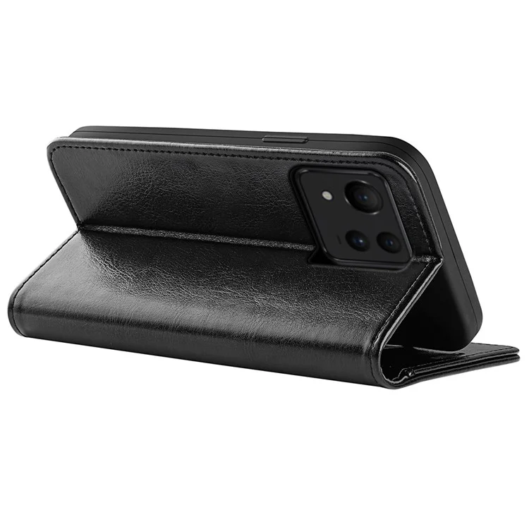 Для Asus Zenfone 11 Ultra 5G Чехол для телефона с текстурой сумасшедшей лошади из искусственной кожи PU + защитной прокладки из ТПУ - черный