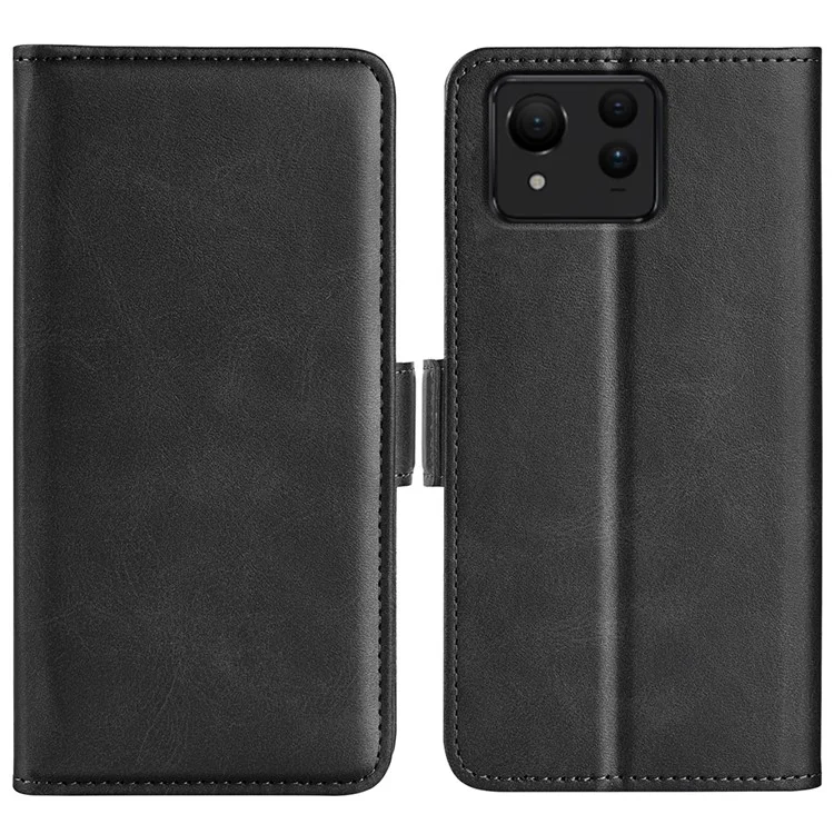 Кожаный чехол-бумажник с подставкой для Asus Zenfone 11 Ultra 5G - черный