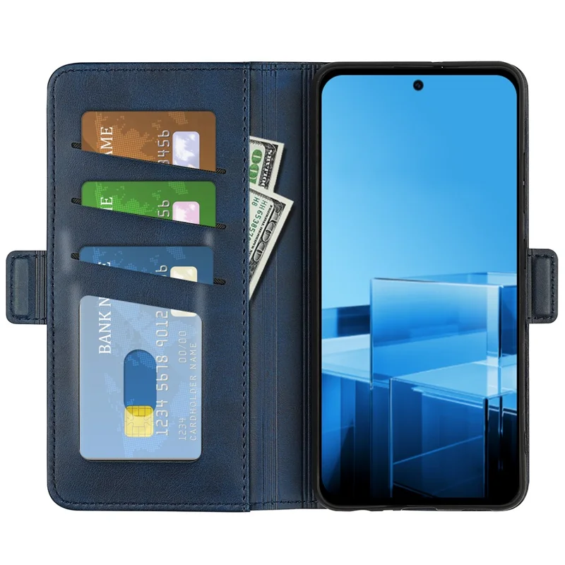 For Asus Zenfone 11 Ultra 5G Leather Case Wallet Stand Protective Phone Cover - Blue