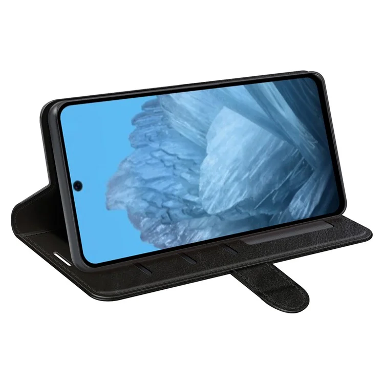 Для Google Pixel 9 / Pixel 9 Pro Чехол Crazy Horse Texture TPU+PU Leather Wallet Flip Phone Cover - Черный