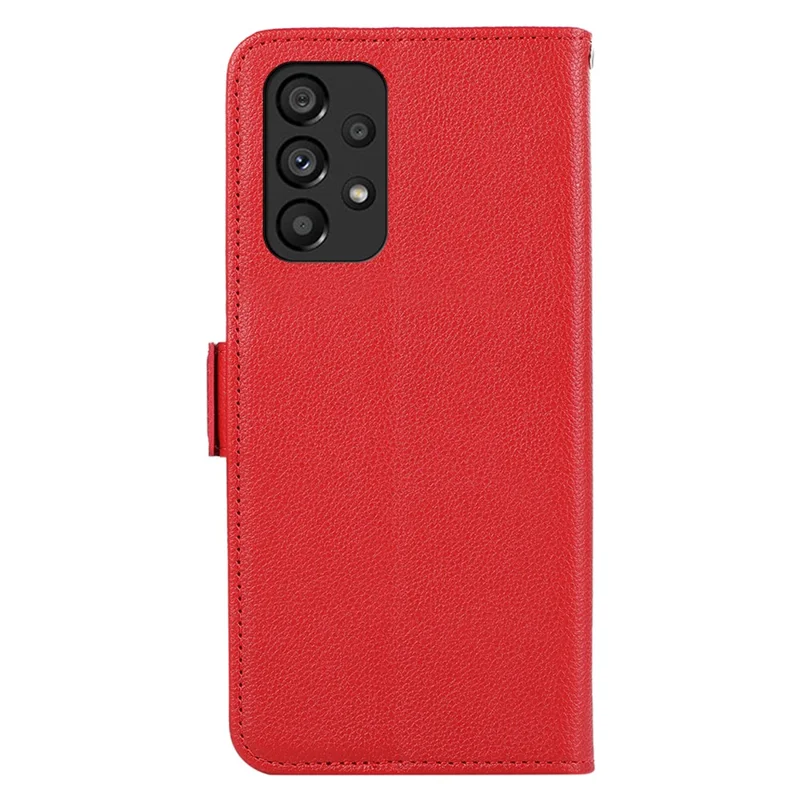 ABEEL For Samsung Galaxy A53 5G PU Leather Case RFID Blocking Flip Stand Phone Cover - Red
