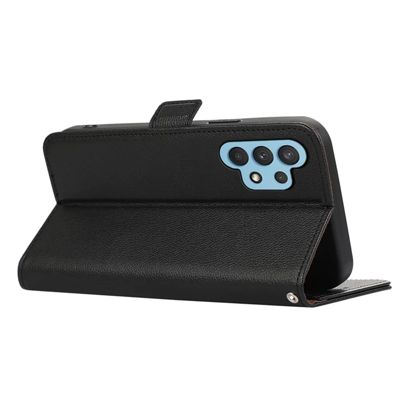 ABEEL Wallet Phone Stand Case para Samsung Galaxy A32 4G (Versión de la UE) Funda de teléfono de cuero PU con bloqueo RFID - Negro