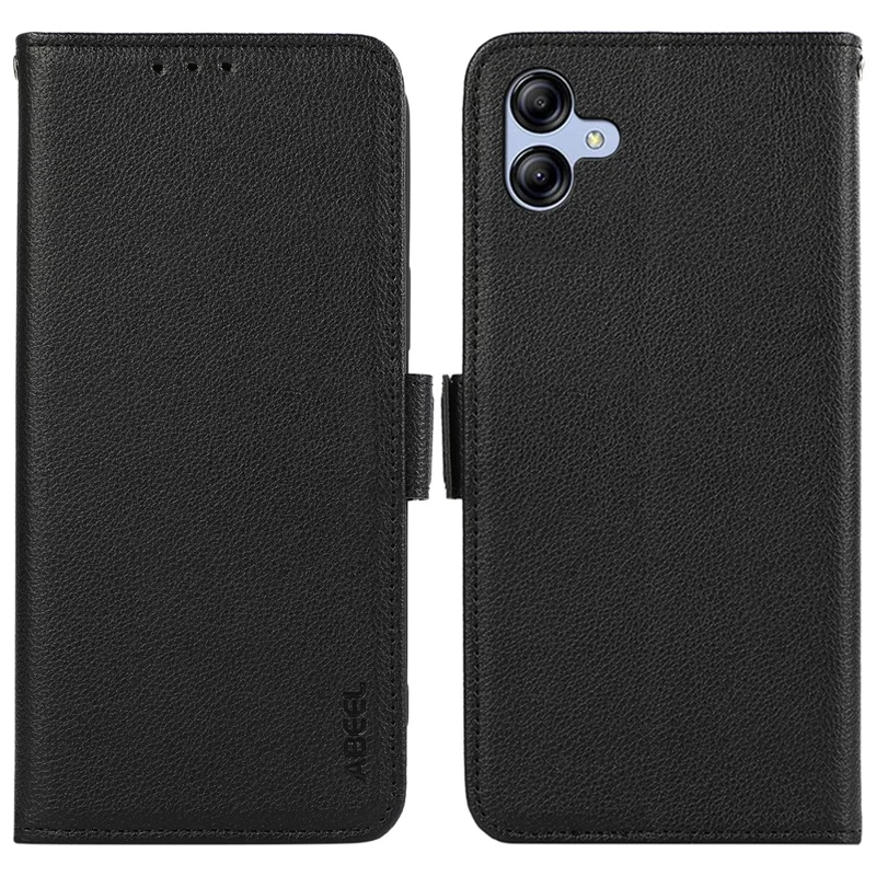 ABEEL voor Samsung Galaxy A05 4G PU Leren Hoesje met RFID-blokkering Beschermhoes voor Telefoon - Zwart
