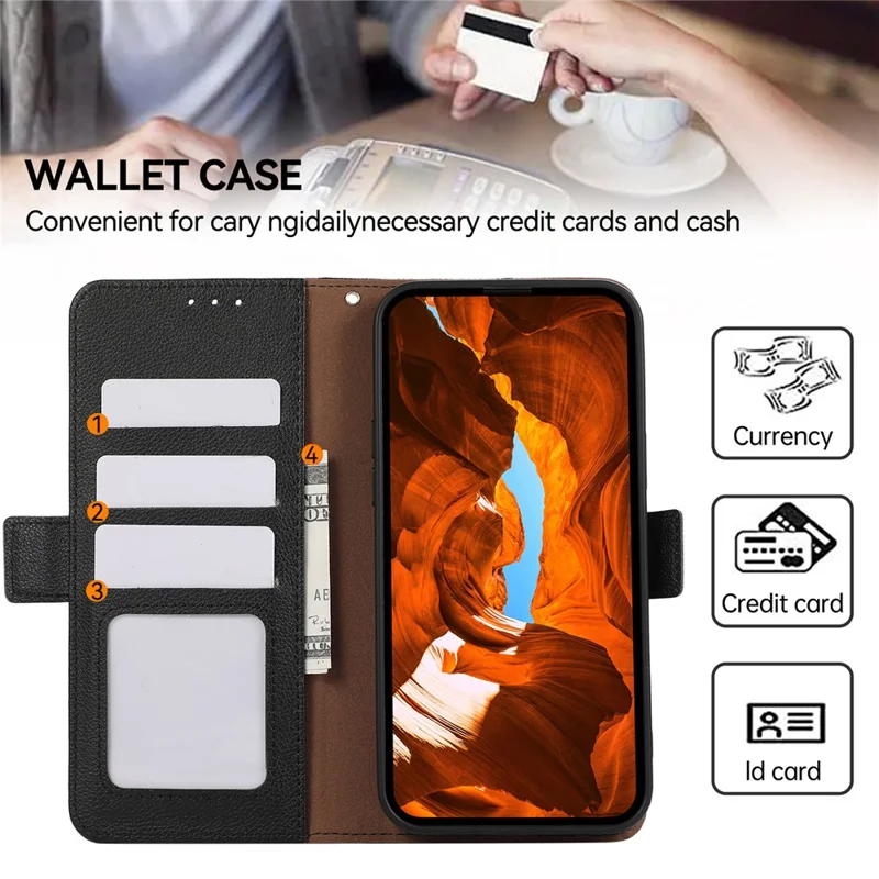 ABEEL voor Samsung Galaxy A05 4G PU Leren Hoesje met RFID-blokkering Beschermhoes voor Telefoon - Zwart