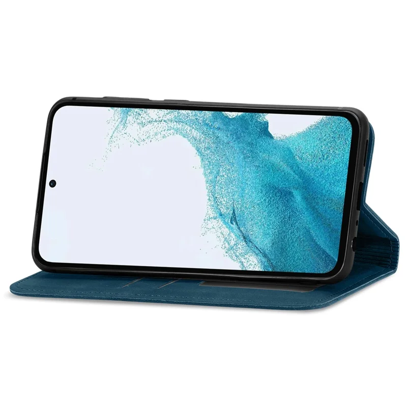 For Samsung Galaxy A54 5G Case Skin-touch Leather Magnetic Adsorption Flip Phone Cover - Dark Blue