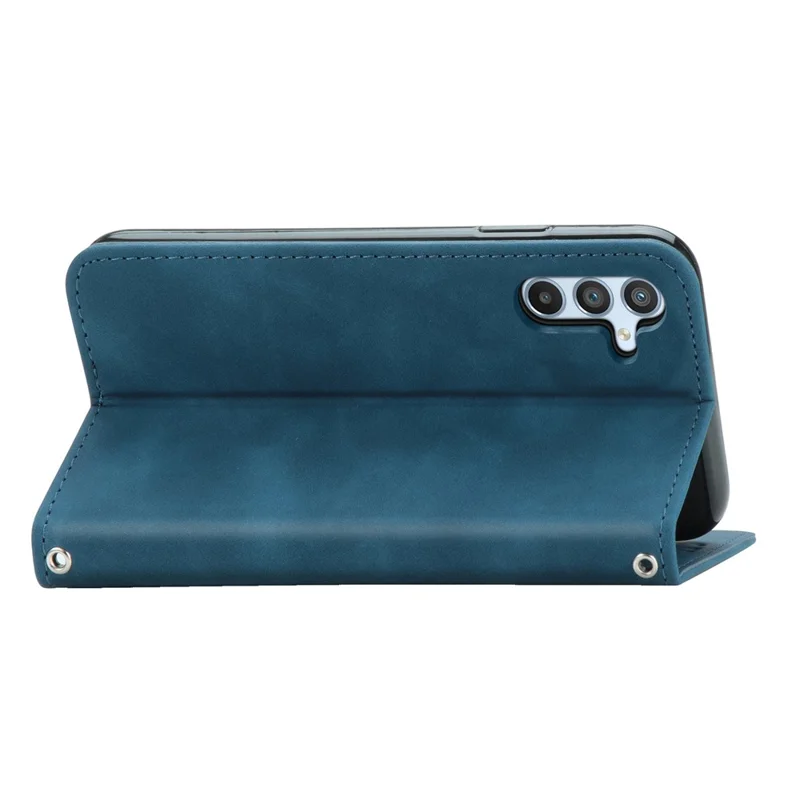 For Samsung Galaxy A54 5G Case Skin-touch Leather Magnetic Adsorption Flip Phone Cover - Dark Blue