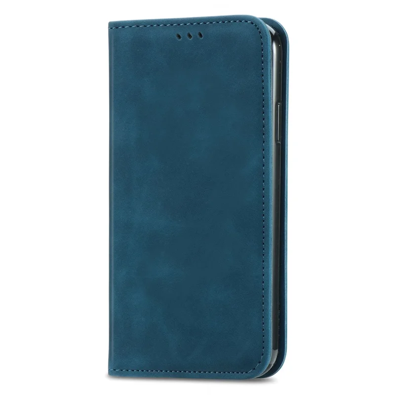 For Samsung Galaxy A54 5G Case Skin-touch Leather Magnetic Adsorption Flip Phone Cover - Dark Blue