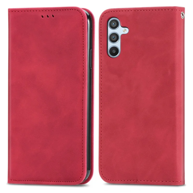 Per Samsung Galaxy A54 5G Case Skin-touch Leather Magnetic Adsorption Flip Phone Cover - Rosso