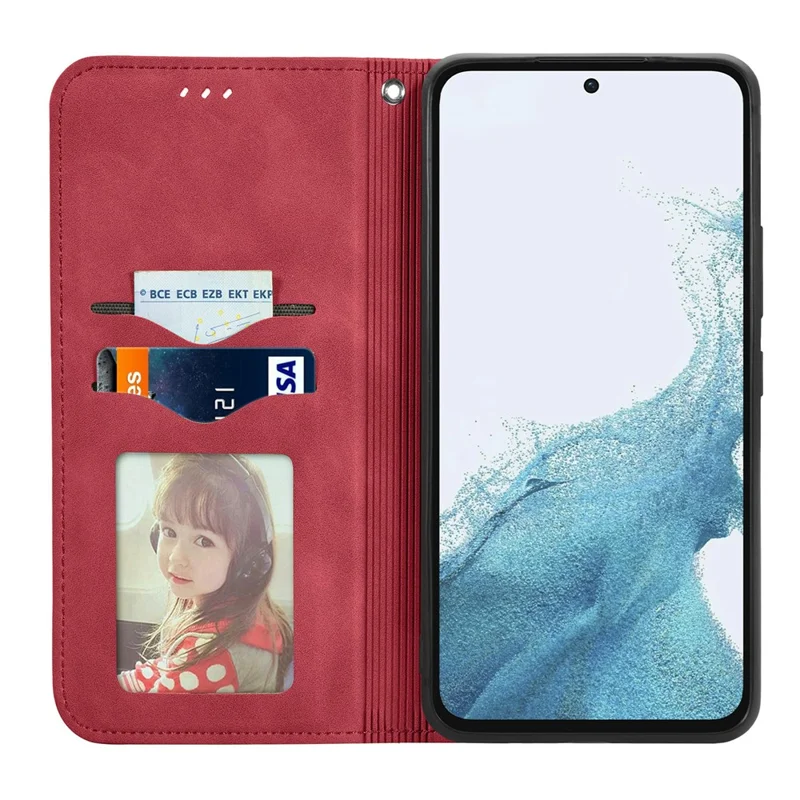 Per Samsung Galaxy A54 5G Case Skin-touch Leather Magnetic Adsorption Flip Phone Cover - Rosso