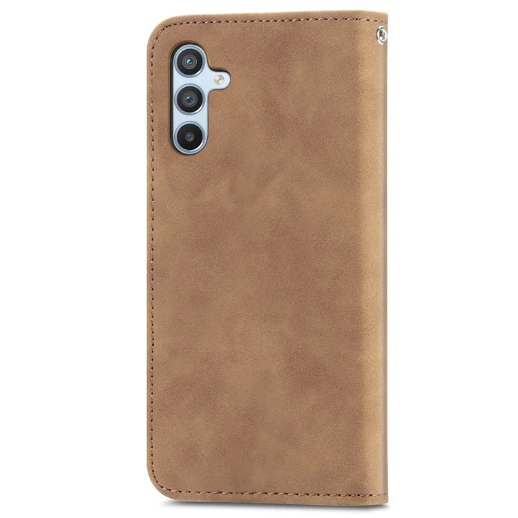 Para Samsung Galaxy A55 5G Funda Ranuras para Tarjetas Tacto Suave Cuero Flip Cubierta del Teléfono - Marrón