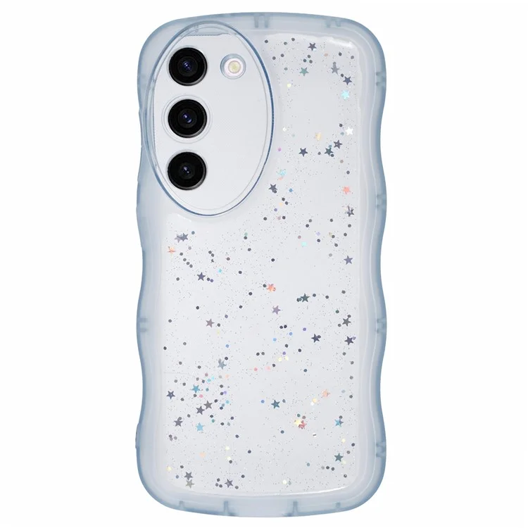 Серия JTW для Samsung Galaxy S23 TPU Чехол с волнистыми краями Эпоксидный противоударный чехол для телефона - Прозрачный синий