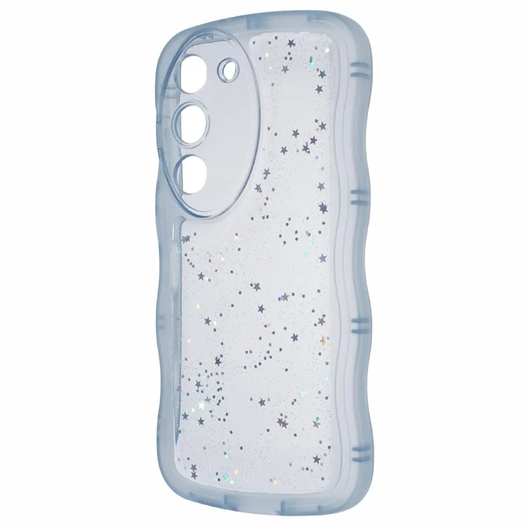 Серия JTW для Samsung Galaxy S23 TPU Чехол с волнистыми краями Эпоксидный противоударный чехол для телефона - Прозрачный синий