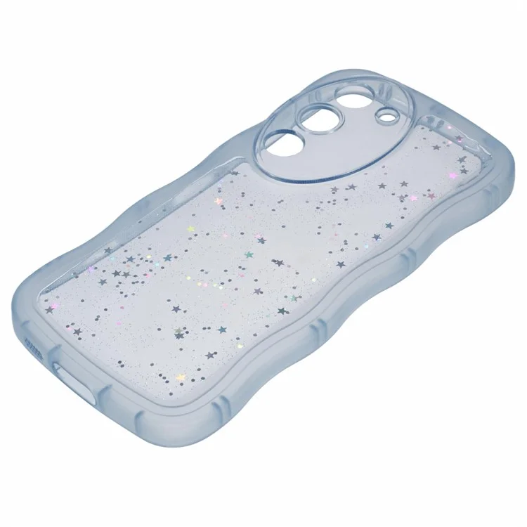 Серия JTW для Samsung Galaxy S23 TPU Чехол с волнистыми краями Эпоксидный противоударный чехол для телефона - Прозрачный синий