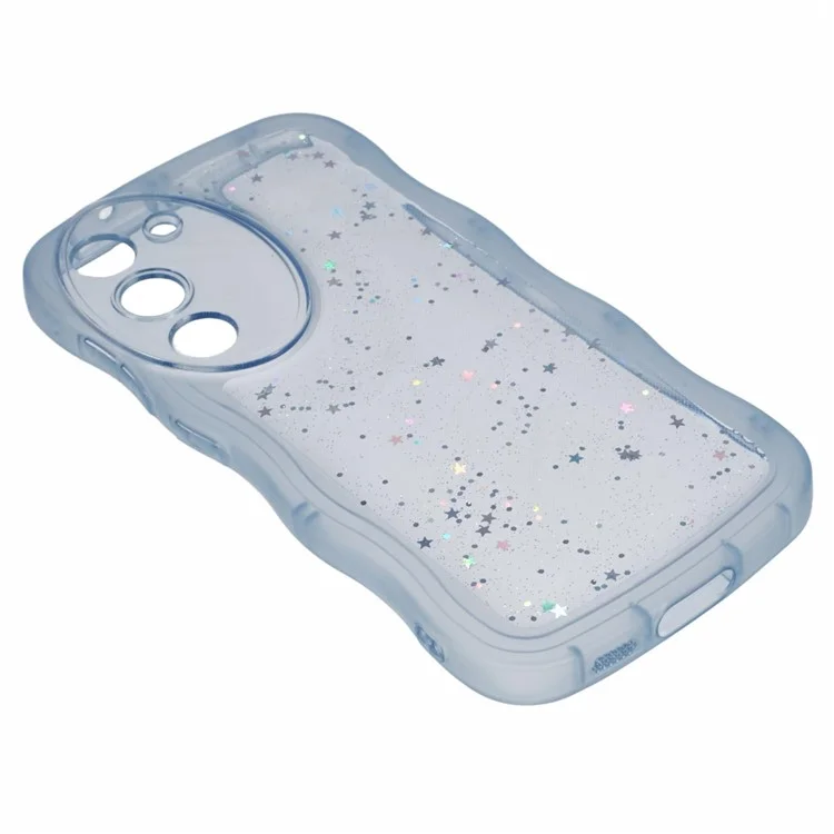 Серия JTW для Samsung Galaxy S23 TPU Чехол с волнистыми краями Эпоксидный противоударный чехол для телефона - Прозрачный синий