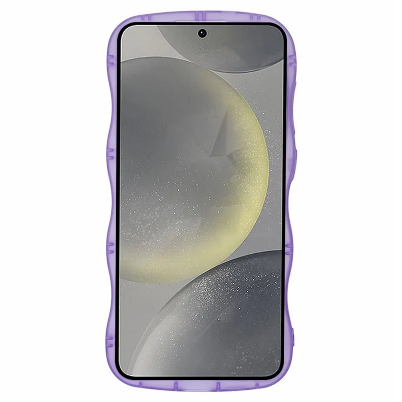 JTW Series for Samsung Galaxy S24 Case Wavy Edge Epoxy TPU Phone Cover - Transparent Purple