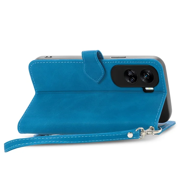 For Honor X50i 5G / 90 Lite 5G Custodia Portafoglio con Stampa a Fiori in Pelle PU - Blu