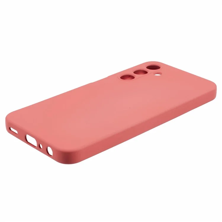 Per Samsung Galaxy A15 4G / 5G Custodia TPU+Fodera in Fibra Tocco Morbido Cover Telefono Protezione Lente - Biancospino Rosso
