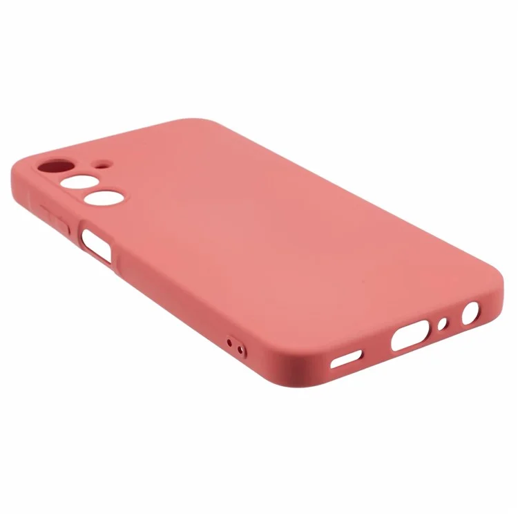 Per Samsung Galaxy A15 4G / 5G Custodia TPU+Fodera in Fibra Tocco Morbido Cover Telefono Protezione Lente - Biancospino Rosso
