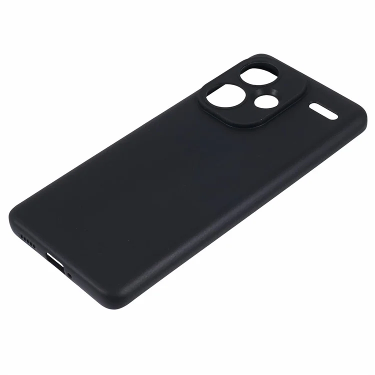 For Xiaomi Redmi Note 13 Pro+ 5G Phone Case Glossy Surface Soft TPU Back Cover - Black