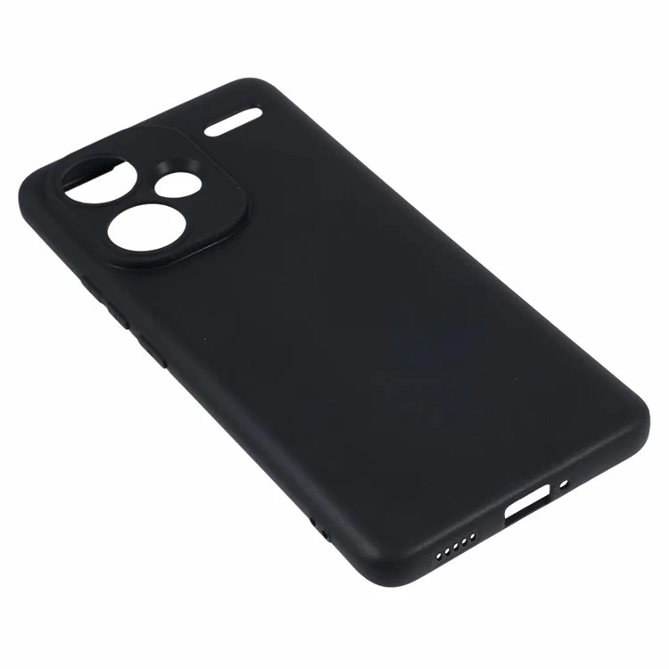 For Xiaomi Redmi Note 13 Pro+ 5G Phone Case Glossy Surface Soft TPU Back Cover - Black