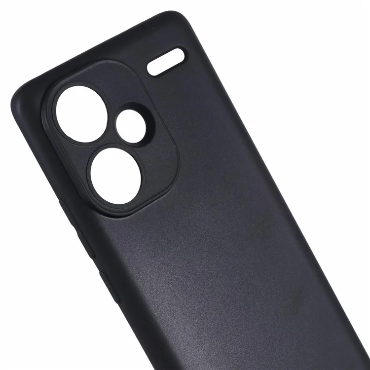 For Xiaomi Redmi Note 13 Pro+ 5G Phone Case Glossy Surface Soft TPU Back Cover - Black