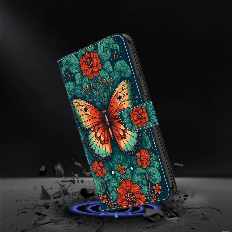 Для Google Pixel 9 / Pixel 9 Pro Чехол PU Leather Wallet Flip Phone Cover Pattern Printing - Butterfly