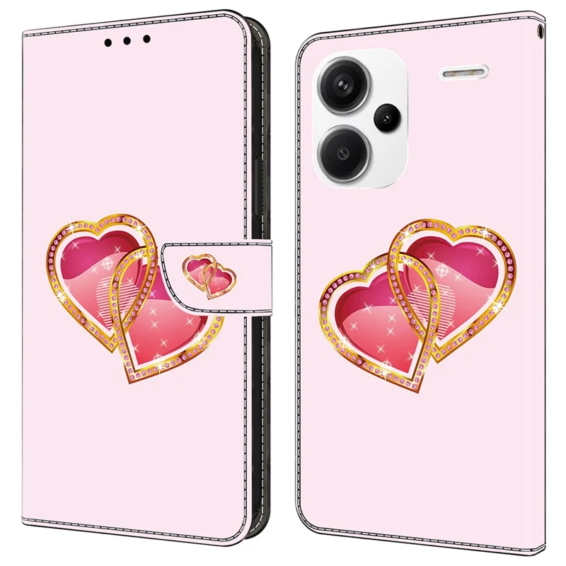 Для Xiaomi Redmi Note 13 Pro+ 5G Кожаный чехол для телефона Pattern Printed Wallet Cover - Love Heart