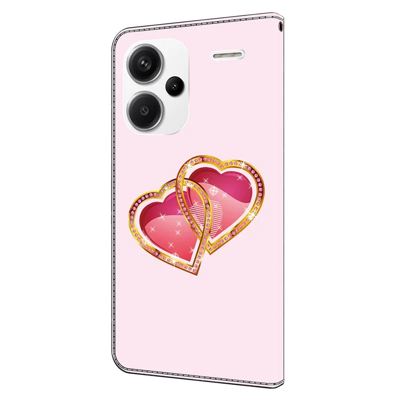 Для Xiaomi Redmi Note 13 Pro+ 5G Кожаный чехол для телефона Pattern Printed Wallet Cover - Love Heart
