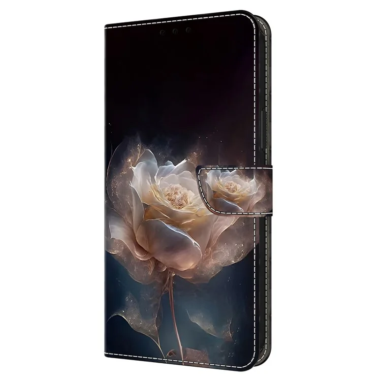 Чехол для Samsung Galaxy S24 с узорчатой печатью, кожаный флип-чехол для телефона - пион