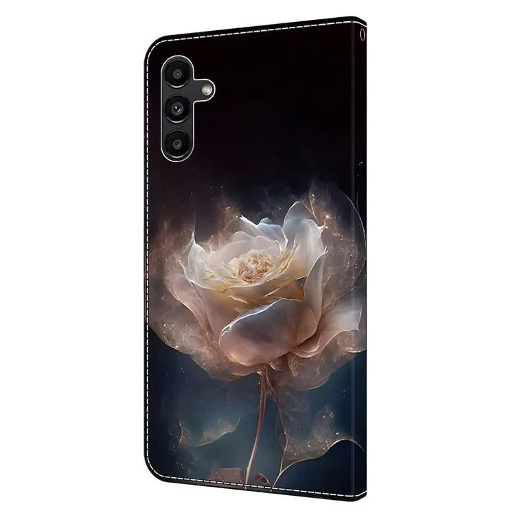 Чехол для Samsung Galaxy S24 с узорчатой печатью, кожаный флип-чехол для телефона - пион