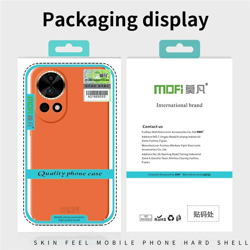 MOFI JK Qin Series For Huawei nova 12 5G Case Skin-Friendly Touch TPU+Acrylic Phone Cover - Orange