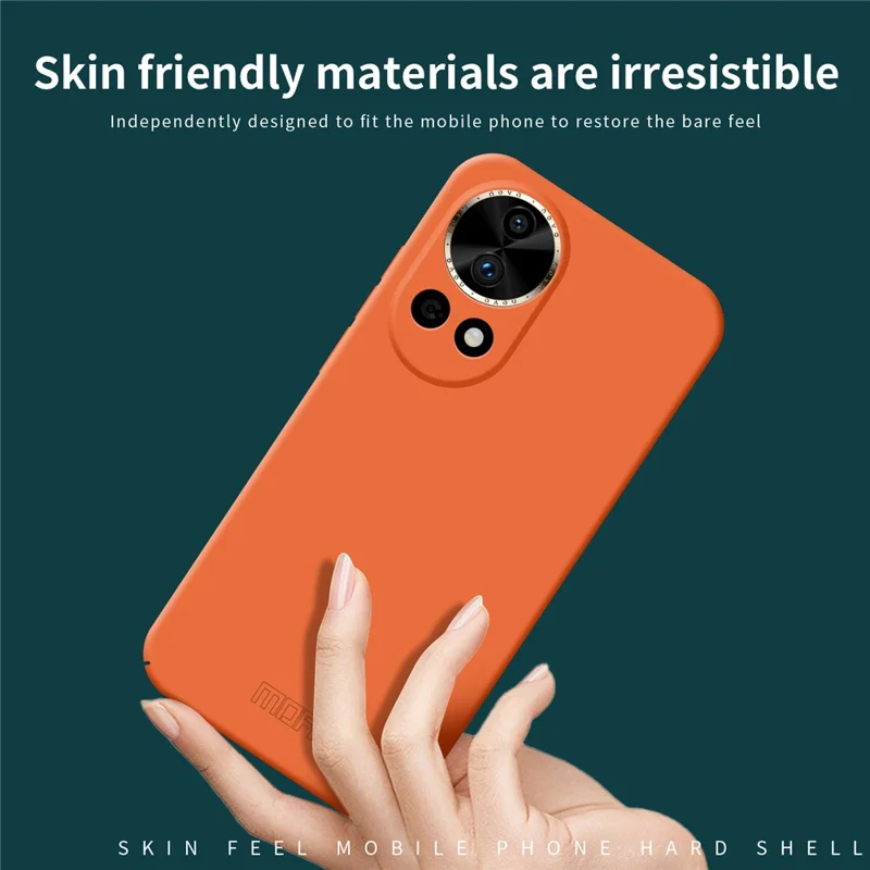 MOFI JK Qin Series For Huawei nova 12 5G Case Skin-Friendly Touch TPU+Acrylic Phone Cover - Orange