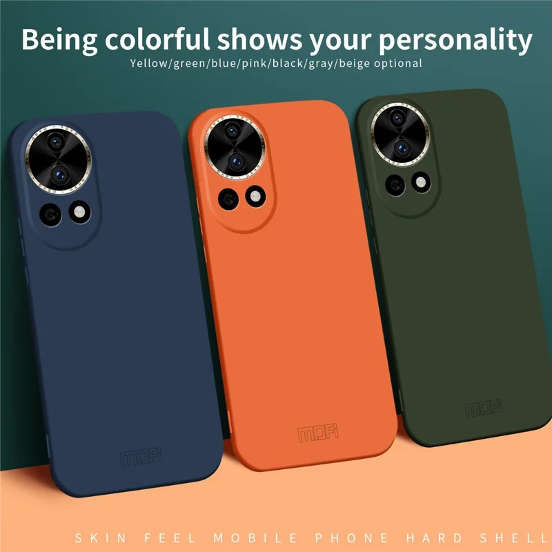 MOFI JK Qin Series For Huawei nova 12 5G Case Skin-Friendly Touch TPU+Acrylic Phone Cover - Orange