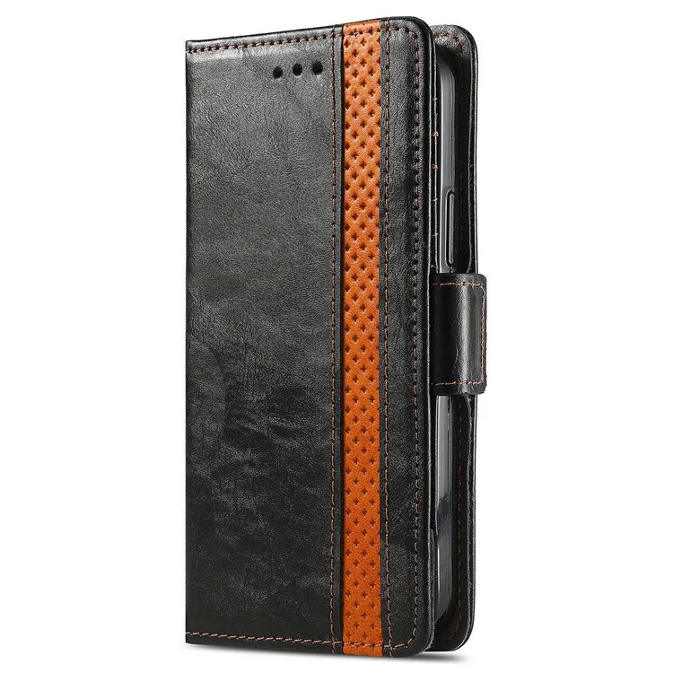 CASENEO 002 Serie per Samsung Galaxy A35 5G Cover RFID Blocking PU Leather Stand Flip Phone - Nero
