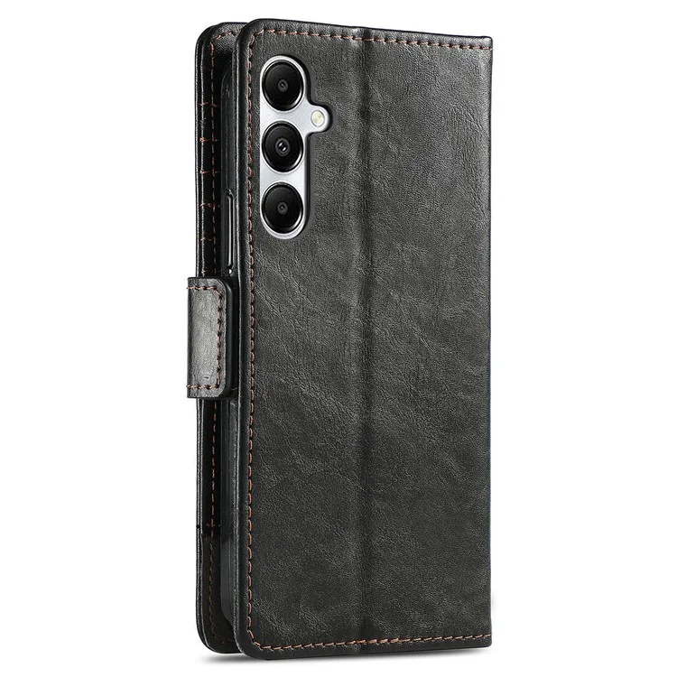 CASENEO 002 Serie per Samsung Galaxy A35 5G Cover RFID Blocking PU Leather Stand Flip Phone - Nero