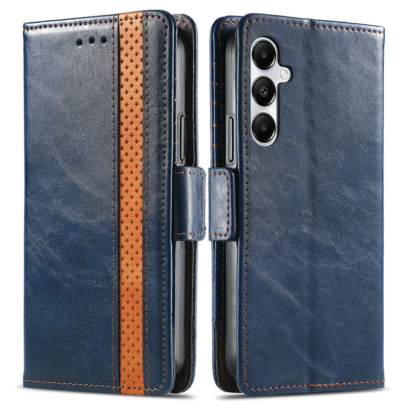 For Samsung Galaxy A35 5G Phone Cases CASENEO PU Leather Cover Stand with RFID Blocking Wallet - Blue